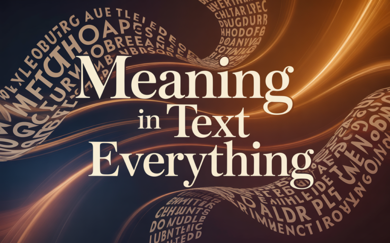 Meaning in Text Everything