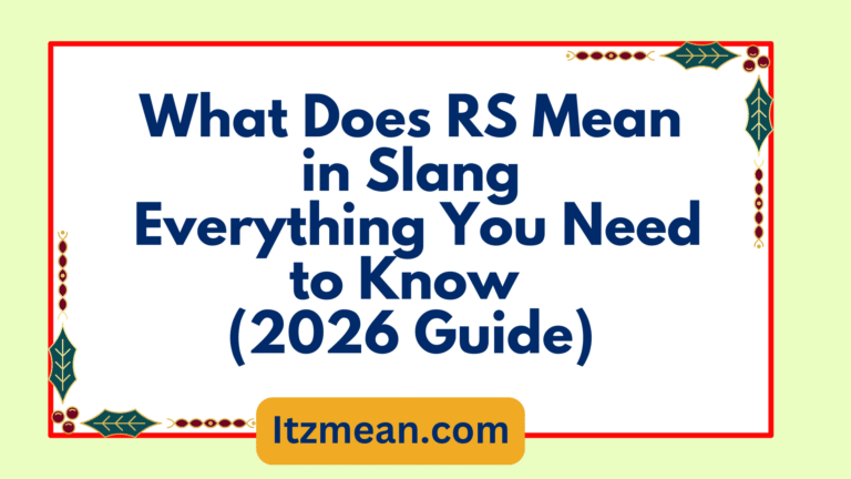 What Does RS Mean in Slang