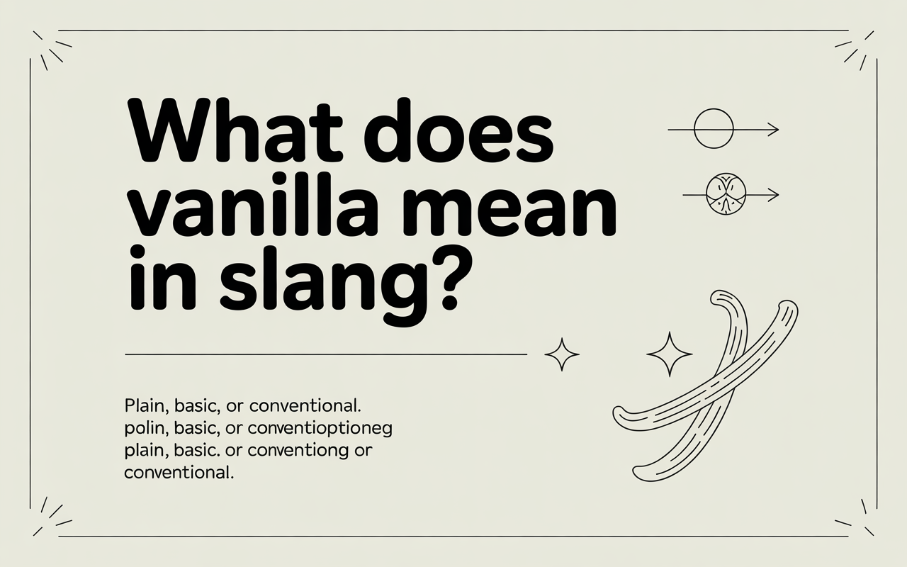 What Does Vanilla Mean in Slang