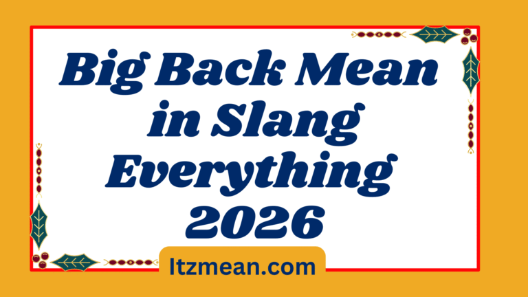 Big Back Mean in Slang Everything