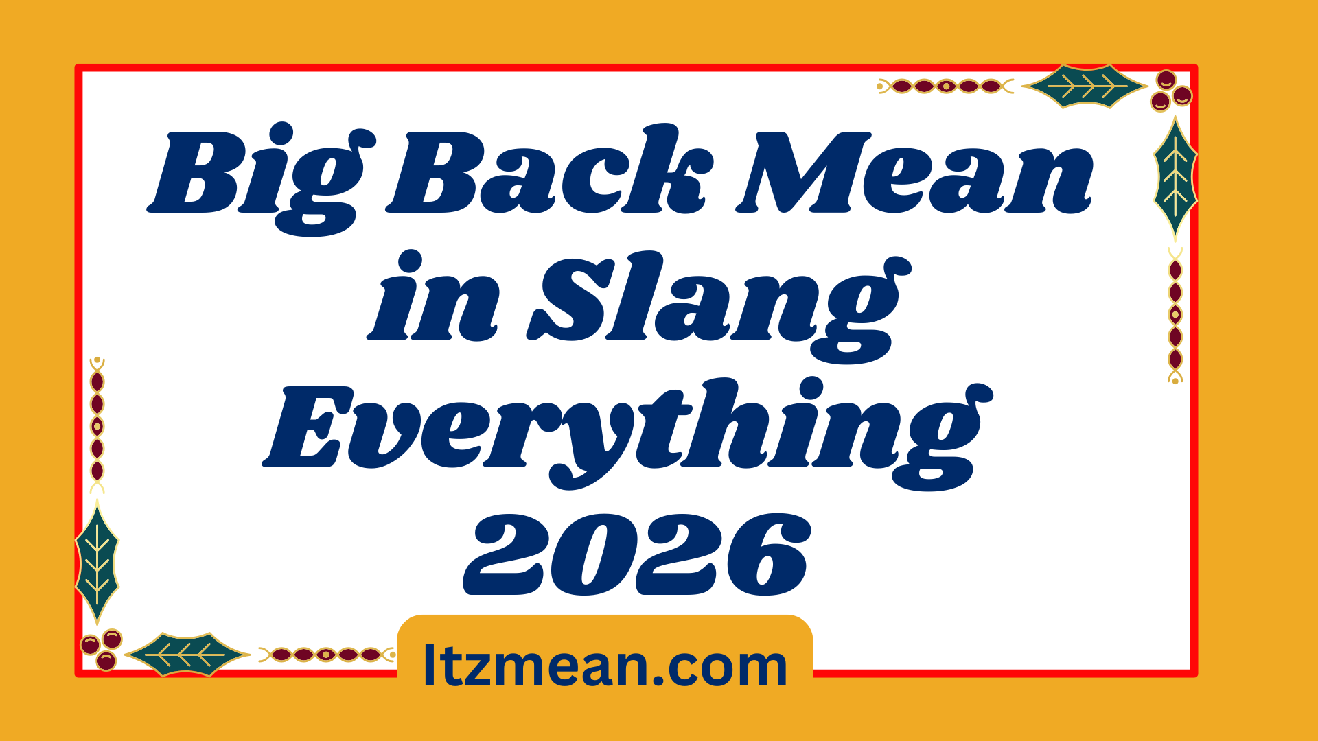 Big Back Mean in Slang Everything