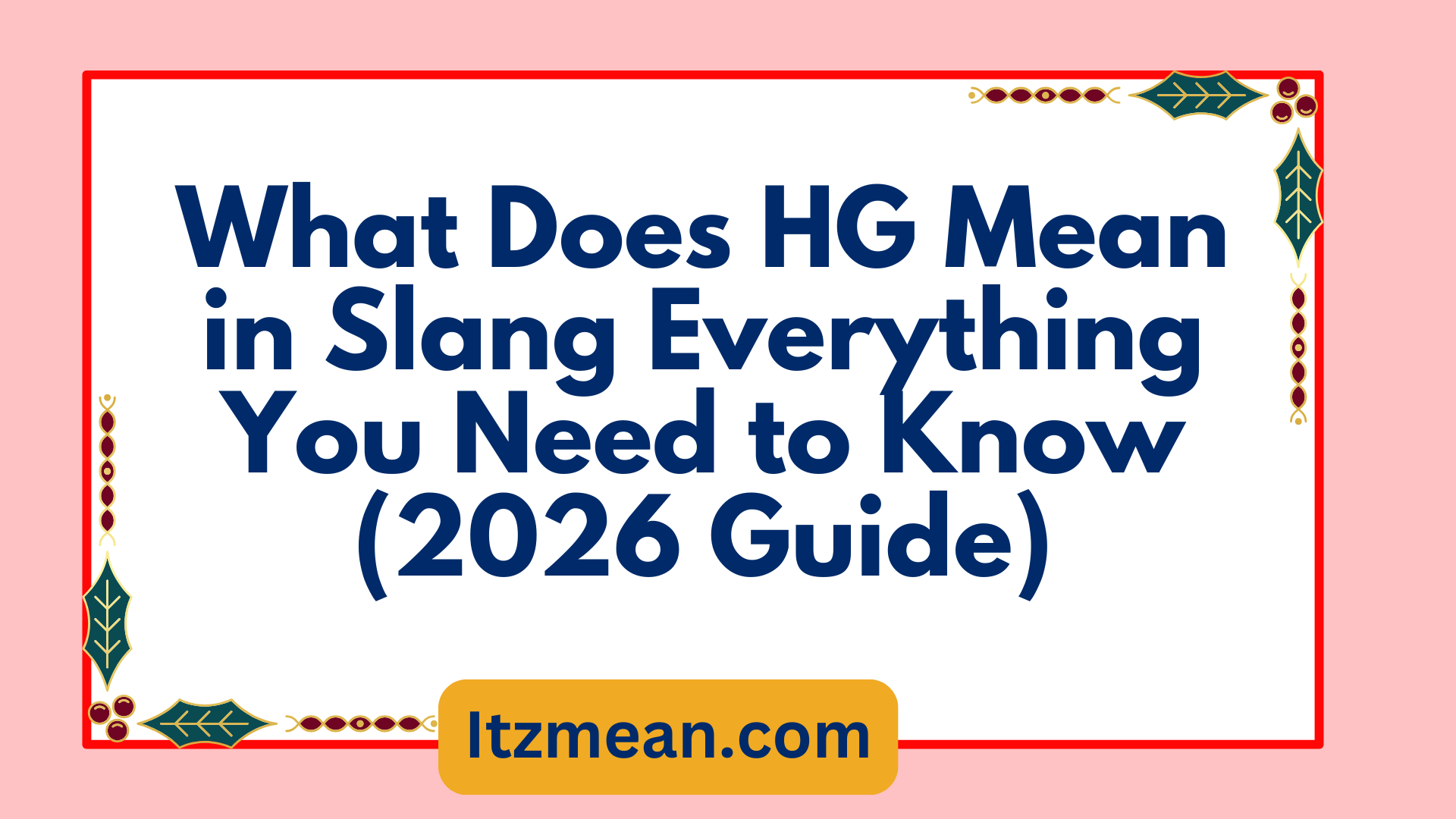 What Does HG Mean in Slang