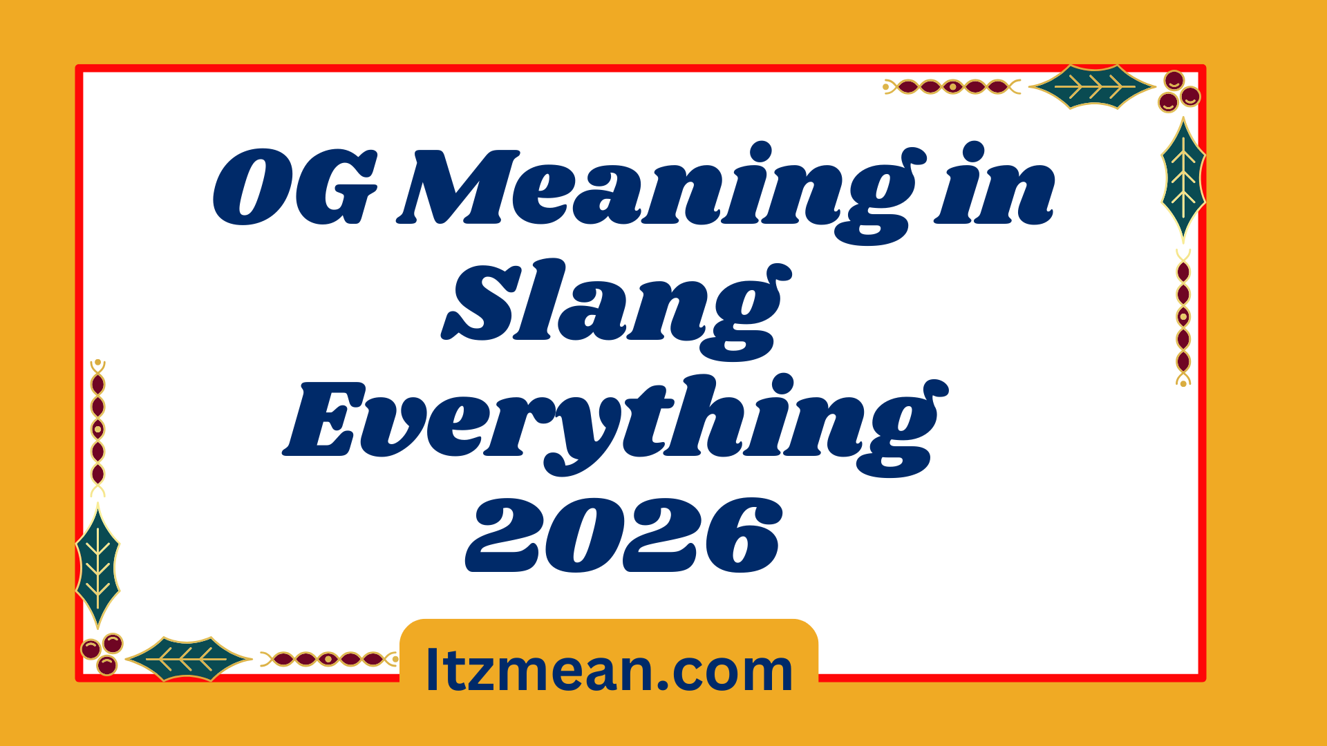 OG Meaning in Slang Everything