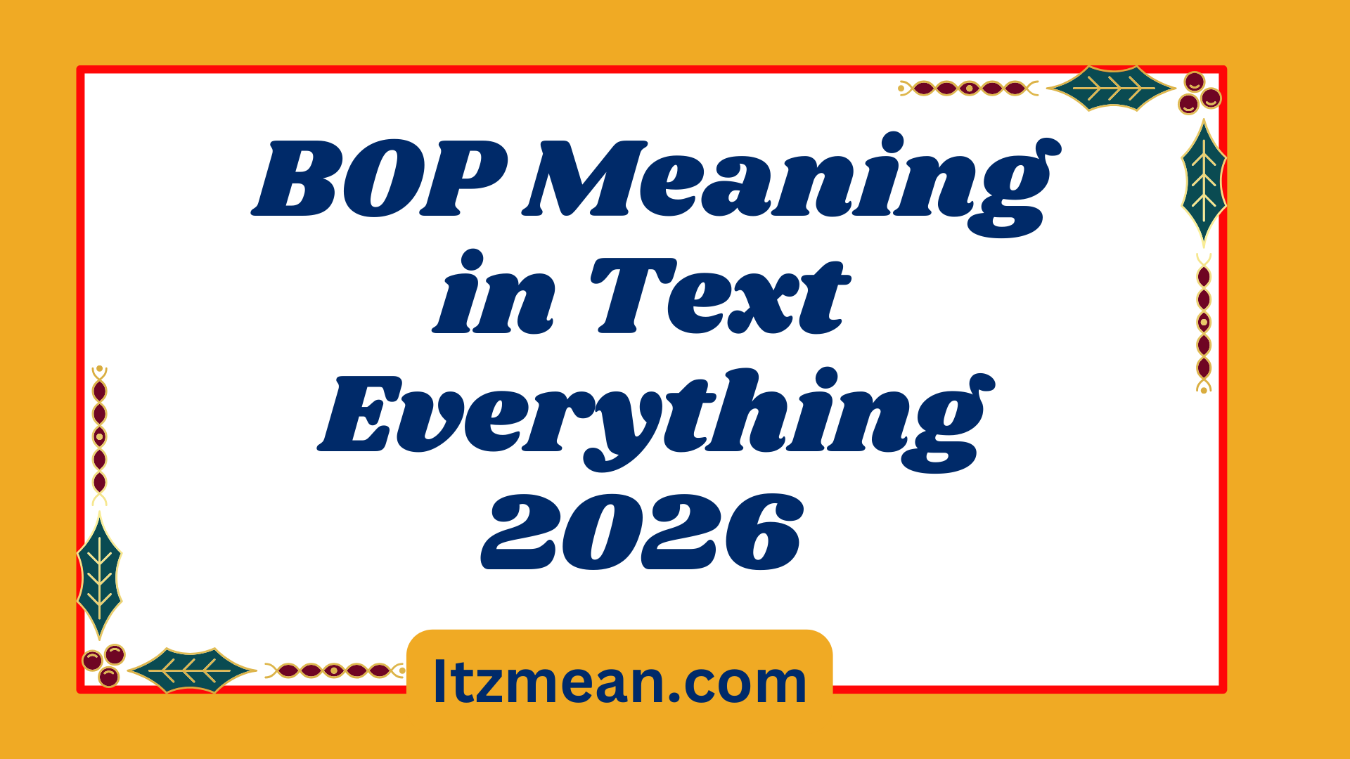 BOP Meaning in Text Everything