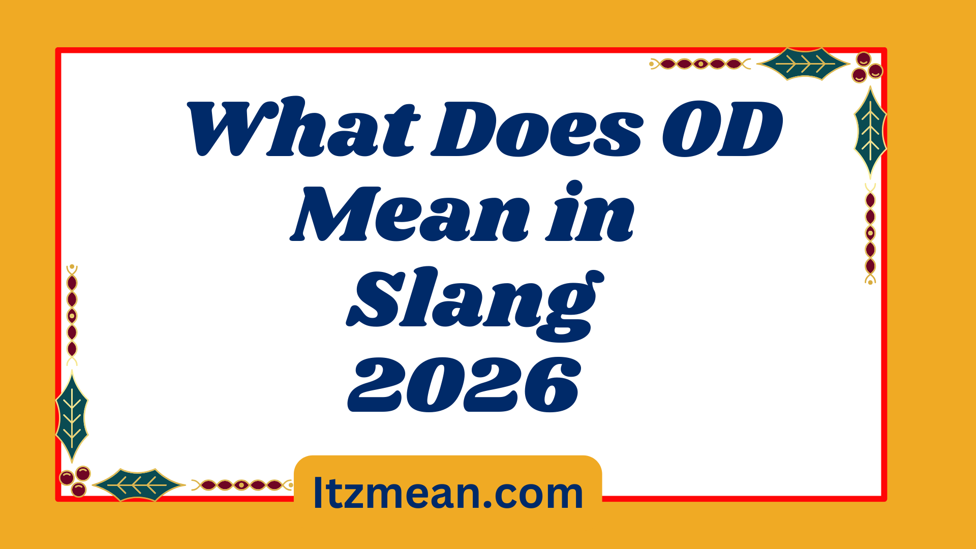 What Does OD Mean in Slang