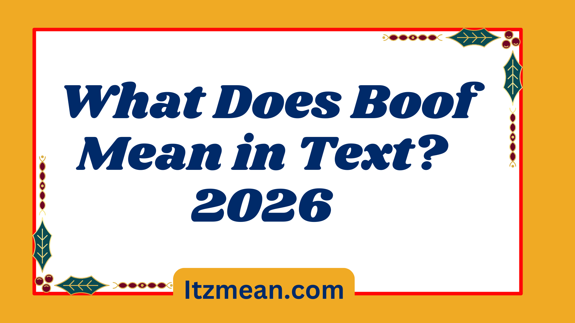Boof Mean 2026