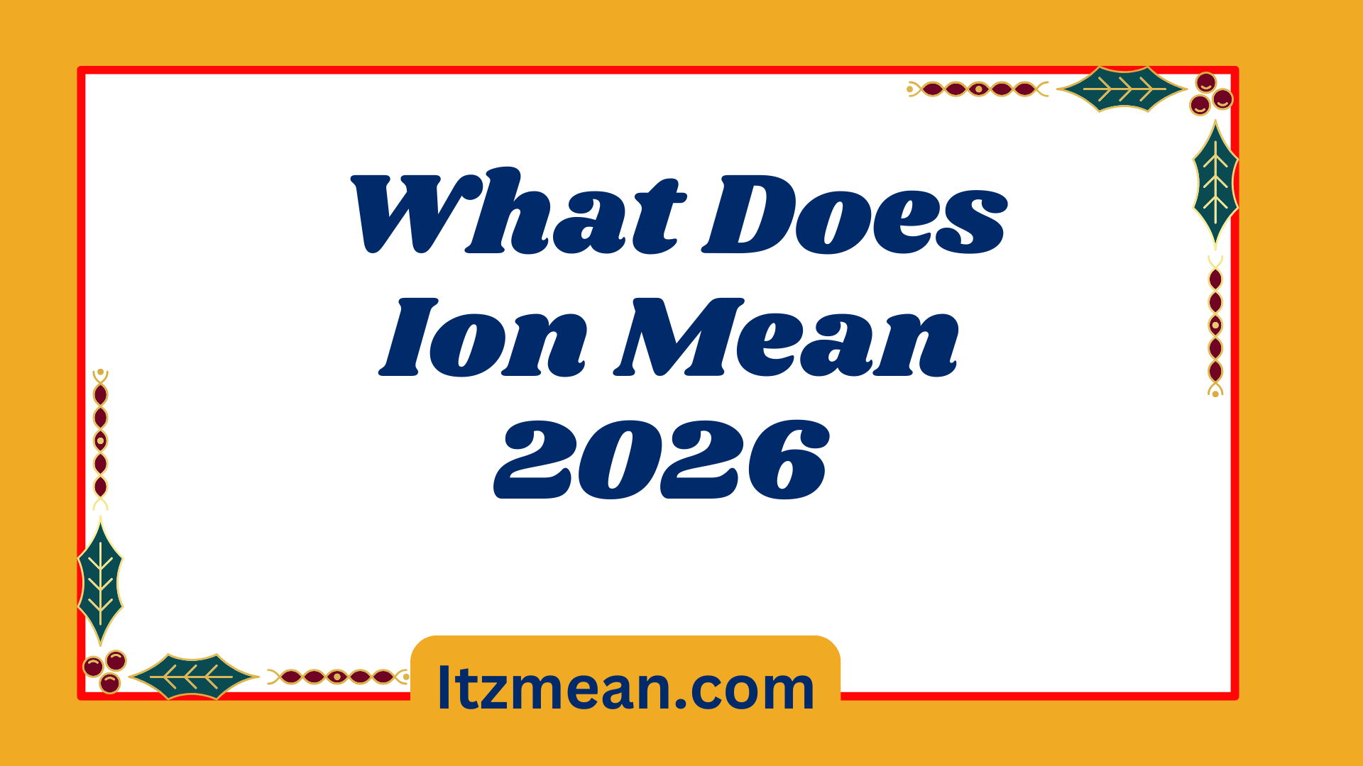 What Does Ion Mean2026