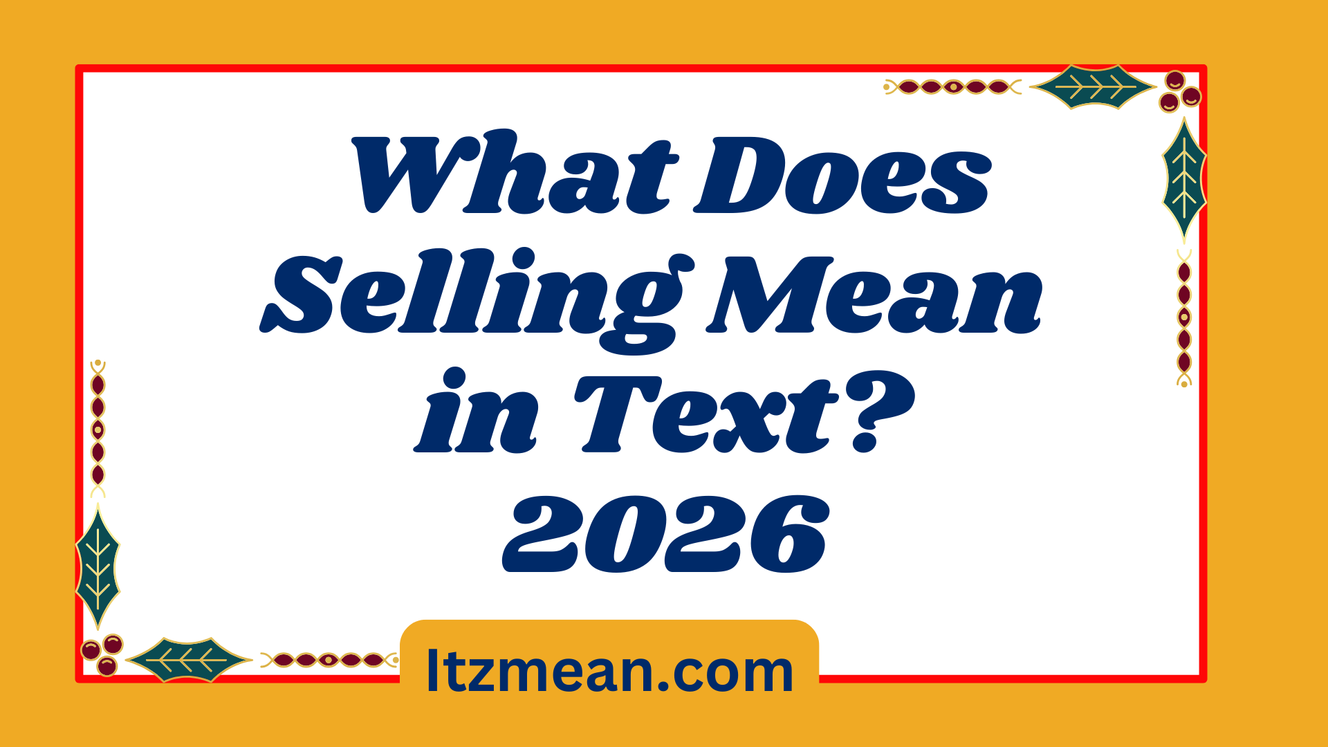 Selling Mean2026