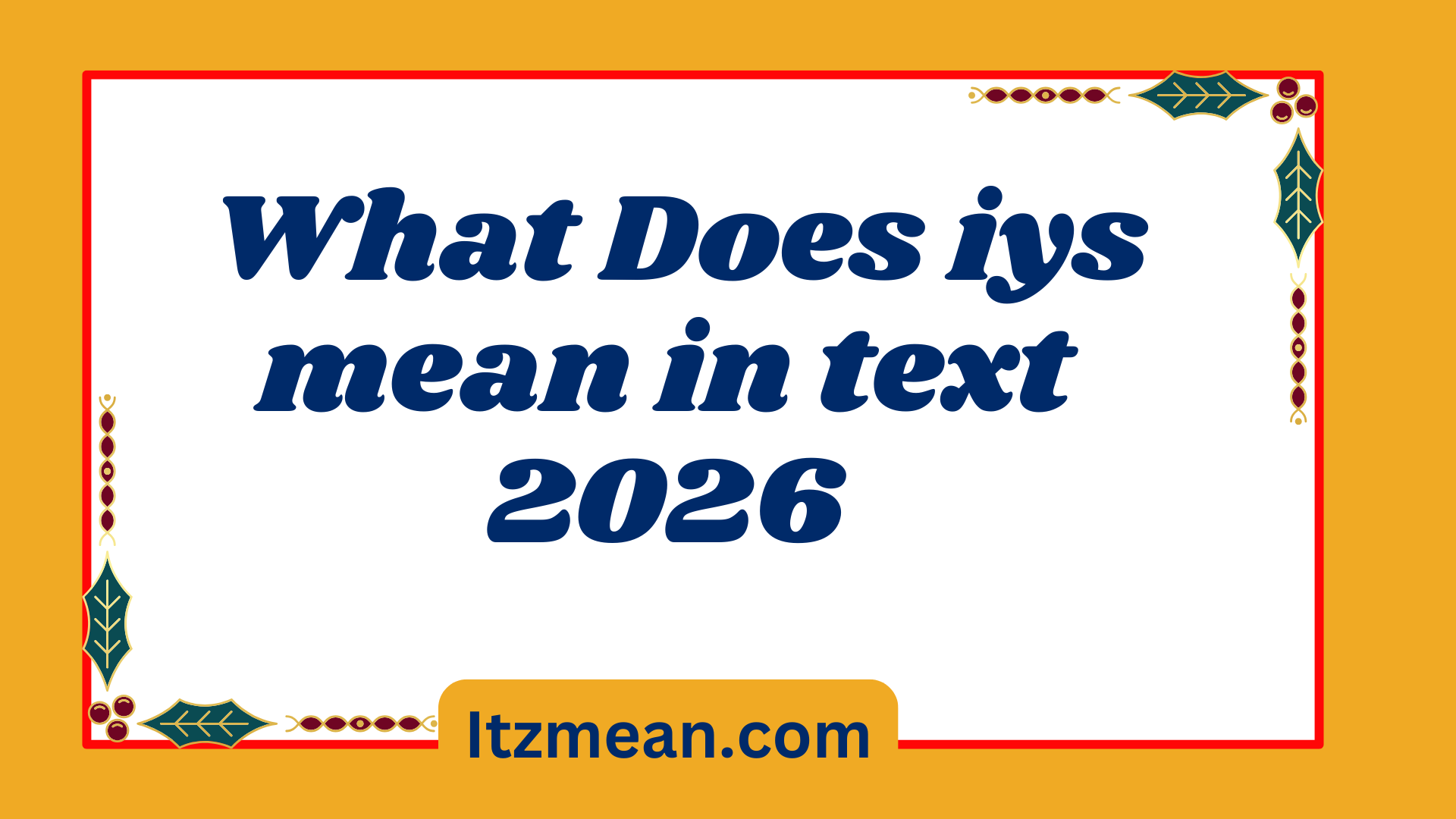 iys mean2026